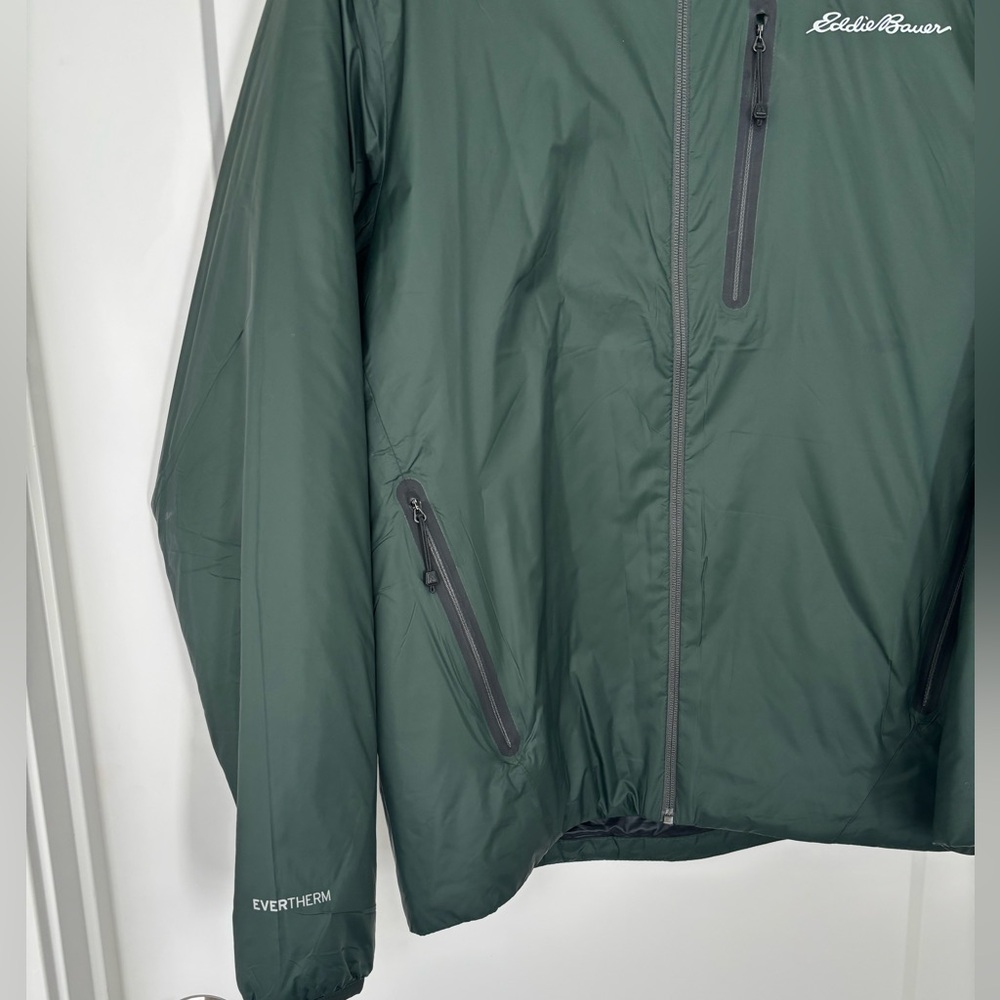 Eddie Bauer First Ascent Men's EverTherm Hooded Down Jacket - Avocado - Size S - Picture 3 of 7